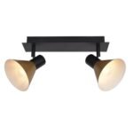 Spot Alvaro, metal negru mat, abajur auriu, E14 x2 MAX 40W, Ø120MM, L355MM, H150MM - imagine 3