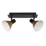 Spot Alvaro, metal negru mat, abajur auriu, E14 x2 MAX 40W, Ø120MM, L355MM, H150MM - imagine 4