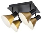 Spot Alvaro, metal negru mat, abajur auriu, E14 x4 MAX 40W, Ø120MM, L375MM, H375MM - imagine 3