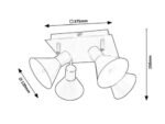 Spot Alvaro, metal negru mat, abajur auriu, E14 x4 MAX 40W, Ø120MM, L375MM, H375MM - imagine 6