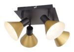 Spot Alvaro, metal negru mat, abajur auriu, E14 x4 MAX 40W, Ø120MM, L375MM, H375MM - imagine 5