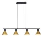 Pendul Alvaro, metal negru mat, abajur auriu, E27 x4 MAX 40W, Ø160MM, L1000MM - imagine 3