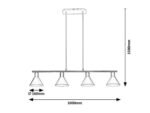 Pendul Alvaro, metal negru mat, abajur auriu, E27 x4 MAX 40W, Ø160MM, L1000MM - imagine 5