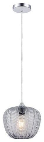 Pendul Monet, metal crom, abajur fumuriu, E27 x1 MAX 40W, Ø235MM - imagine 3
