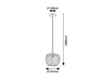 Pendul Monet, metal crom, abajur fumuriu, E27 x1 MAX 40W, Ø235MM - imagine 5