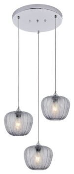 Pendul Monet, metal crom, abajur fumuriu, E27 x3 MAX 40W, L585MM, H545MM - imagine 3