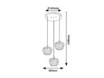 Pendul Monet, metal crom, abajur fumuriu, E27 x3 MAX 40W, L585MM, H545MM - imagine 5
