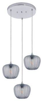 Pendul Monet, metal crom, abajur fumuriu, E27 x3 MAX 40W, L585MM, H545MM - imagine 4