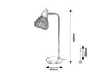 Veioză Fanny, metal negru, abajur auriu, E14 x1 MAX 25W, L150MM, H460MM - imagine 4