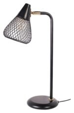 Veioză Fanny, metal negru, abajur auriu, E14 x1 MAX 25W, L150MM, H460MM - imagine 3