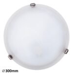 Plafonieră Alabastro, metal, abajur alabastru alb, E27 x1 MAX 60W, Ø300MM (cod 3202) - imagine 3