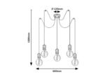 Pendul Fidel, metal auriu antic, E27 x5 MAX 25W - imagine 5