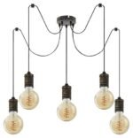Pendul Fidel, metal auriu antic, E27 x5 MAX 25W - imagine 4