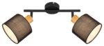 Spot Miguel, metal/ lemn stejar, abajur negru, E14 x2 MAX 40W, H340MM - imagine 5