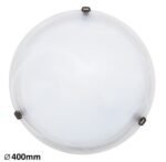 Plafonieră Alabastro, metal, abajur alabastru alb, E27 x2 MAX 60W, Ø400MM (cod 3303) - imagine 3