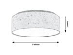 Plafonieră Otilia, metal gri, abajur alb, LED 22W, Ø400MM, H140MM - imagine 6