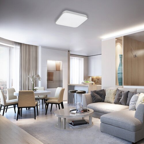 3409-e.jpg Plafonieră Oscar, metal alb, LED 36W, L530MM, H530MM - imagine 1