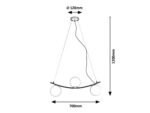 Pendul Aslan, metal negru mat, abajur alb, E14 C37 x3 MAX 5W, L700MM - imagine 4