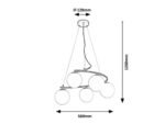 Pendul Aslan, metal negru mat, abajur alb, E14 C37 x5 MAX 5W, Ø560MM - imagine 4