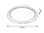 Plafonieră Arcadia, metal gri, abajur alb, LED 48W, Ø510MM, L510MM, H68MM - imagine 5
