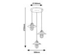Pendul Nesrin, metal auriu, abajur bej, E27 x3 MAX 40W, Ø240MM, L508MM, H472MM - imagine 4