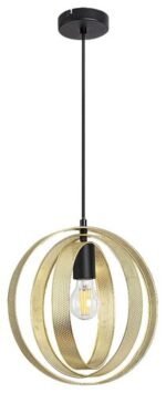 Pendul Harlow, metal negru mat, abajur auriu, E27 x1 MAX 60W, Ø300MM - imagine 3