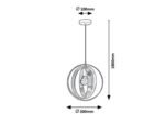 Pendul Harlow, metal negru mat, abajur auriu, E27 x1 MAX 60W, Ø300MM - imagine 5