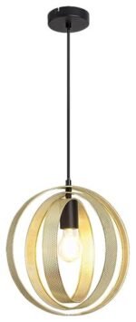 Pendul Harlow, metal negru mat, abajur auriu, E27 x1 MAX 60W, Ø300MM - imagine 4