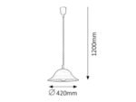 Pendul Alabastro, plastic, abajur alabastru alb, E27 x1 MAX 60W, Ø420MM - imagine 4