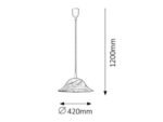 Pendul Alabastro, plastic, abajur alabastru tobacco, E27 x1 MAX 60W, Ø420MM - imagine 4