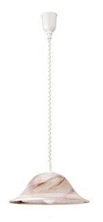 Pendul Alabastro, plastic, abajur alabastru tobacco, E27 x1 MAX 60W, Ø420MM - imagine 3