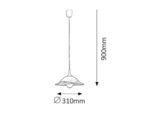 Pendul Alabastro, plastic, abajur alabastru tobacco, E27 x1 MAX 60W, Ø310MM - imagine 4