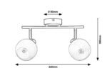 Spot Soraya, metal verde, abajur alb, E14 x2 MAX 40W, L320MM, H150MM - imagine 4