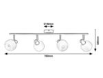 Spot Soraya, metal verde, abajur alb, E14 x4 MAX 40W, L760MM, H170MM - imagine 5