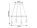 Pendul Pablo, metal/ lemn negru mat, E27 x4 MAX 40W, L850MM - imagine 4