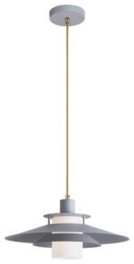 Pendul Cameron, metal gri, abajur alb, E27 x1 MAX 40W, Ø400MM - imagine 4