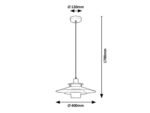 Pendul Cameron, metal gri, abajur alb, E27 x1 MAX 40W, Ø400MM - imagine 5