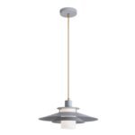Pendul Cameron, metal gri, abajur alb, E27 x1 MAX 40W, Ø400MM - imagine 3