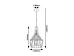 Pendul Parov, metal negru mat, abajur auriu, E27 x1 MAX 40W, Ø240MM, L240MM, H365MM - imagine 4