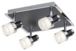Corp de iluminat pentru baie Harold, metal negru, abajur sticlă opal, LED 20W, L280MM, H280MM - imagine 3