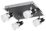 Corp de iluminat pentru baie Harold, metal negru, abajur sticlă opal, LED 20W, L280MM, H280MM - imagine 4