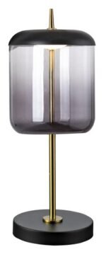 Veioză Delice, metal negru, abajur fumuriu, LED 6W, L120MM, H340MM