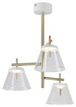 Pendul Aviana, metal alb, abajur transparent, LED 18W, Ø435MM - imagine 5