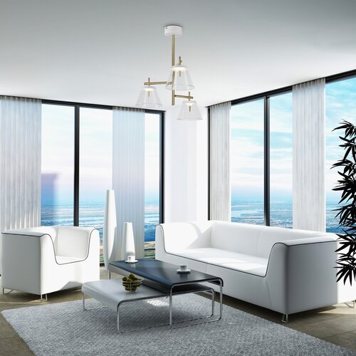 5031-e.jpg Pendul Aviana, metal alb, abajur transparent, LED 18W, Ø435MM - imagine 1