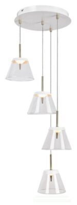 Pendul Aviana, metal alb, abajur transparent, LED 24W, Ø390MM - imagine 3