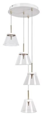 Pendul Aviana, metal alb, abajur transparent, LED 24W, Ø390MM - imagine 4
