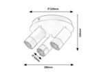Plafonieră Zircon, metal negru mat, abajur argintiu, GU10 x3 MAX 5W, Ø52MM, L280MM - imagine 4
