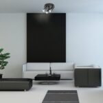 Plafonieră Zircon, metal negru mat, abajur argintiu, GU10 x3 MAX 5W, Ø52MM, L280MM