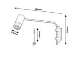 Aplică Zircon, metal negru mat, abajur argintiu, GU10 x1 MAX 5W, Ø52MM, L60MM, H250MM - imagine 4
