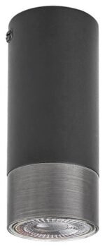 Plafonieră Zircon, metal negru mat, abajur argintiu, GU10 x1 MAX 5W, Ø52MM, L52MM, H120MM - imagine 3